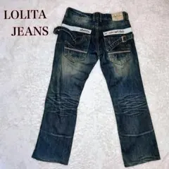 LOLITA JEANS デニム L セミフレア 刺繍 Y2K ブーツカット