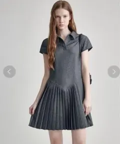 【Fano Studios】ポロカラー　プリーツミニワンピース　FX24L226