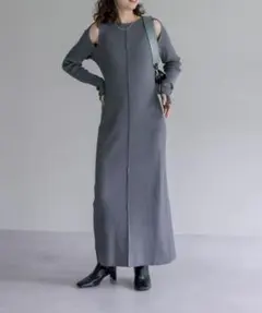 mystic カットアウトニットワンピース