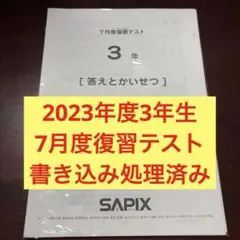 ⑱ゆ 書き込みなし サピックス SAPIX 3年生 7月度テスト 2回分 重要