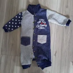 ロンパース・カバーオール ストライプと星柄　80サイズ