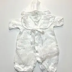ベビードレス 50-60cm ホワイト 帽子付き