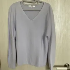 UNIQLO Vネックニット 長袖 ライトパープル Sサイズ