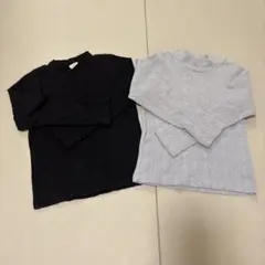 【お得セット売り】長袖カットソー 2色セット 黒 水色