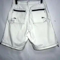 GREEN CLUBSグリーンクラブ白ハーフショートパンツジッパーポケット