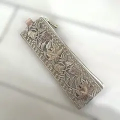 インド刺繍リボンペンケース！筆箱！小物入れ！ハンドメイド！