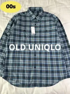 00s OLD UNIQLO オンブレ シャドー チェックシャツ 新品未使用