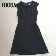 美品】TOCCA（トッカ）ルミナスワンピース ネイビー0サイズ | Mercari