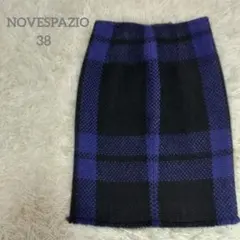 NOVESPAZIO　羊毛　アルパカ　スカート　チェック　38　ノーベスパジオのサムネイル