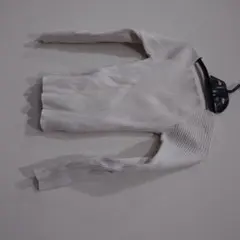 GRL ホワイト リブ編み 長袖ニット