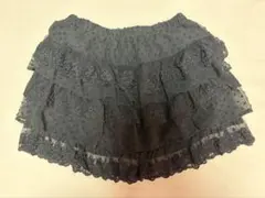 レース フリル ミニスカート ブラック