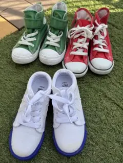 コンバース スニーカー 19cm ホワイト/ブルー