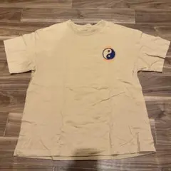 X-girl エックスガール Tシャツ 1 ベージュ 陰陽 ドラゴン 龍 古着