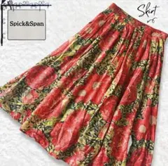 【Spick&Span】リバティプリント 花柄 フレアスカート レッド 総柄38のサムネイル