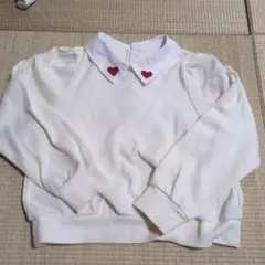 アプレレクール　ハート刺繍入り襟付きカットソー