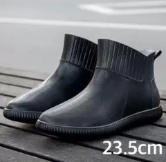 レインブーツ　23.5cm シューズ　ショート　ブラック　メンズ　レディース