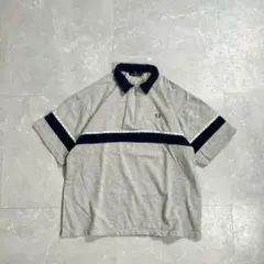 FRED PERRY 半袖スウェット ハーフジップ グレー tシャツ 襟付き Lのサムネイル