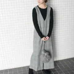 SLOBE IENA 定価1.3万 グレンチェックオールインワン 人気完売品