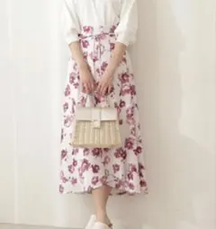 プロポーションボディドレッシング フラワーアシメスカート Mサイズ ロング 花柄のサムネイル