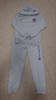 Champion グレー フード付き ウォームアップウェア 160