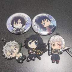 冨岡義勇 宇髄天元 ラバーキーホルダー バッジ セット