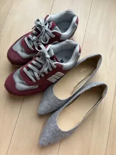 moz レディース スニーカー ボルドー パンプス グレー 2点セット 24cmのサムネイル