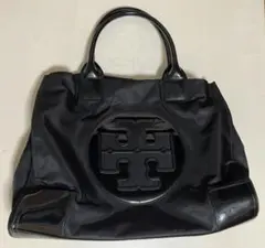 美品　TORY BURCHブラック トートバッグ ロゴ付きトリーバーチ