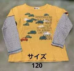 【120㎝】KP BOY長袖重ね着風Tシャツ　イエロー系