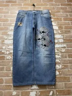 00s AVIREX バギー デニム 刺繍 Y2K B系 36/30 極太 古着 00s 極太 Request バギーデニム B系 裏原 y2k sk8 刺繍 - メルカリ