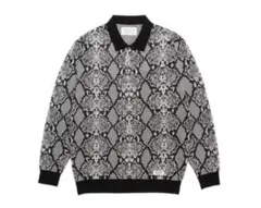 【新品】WACKO MARIA ワコマリア　パイソン柄　蛇柄　ニットポロ