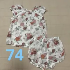 美品！H&M 花柄　セットアップ74サイズ
