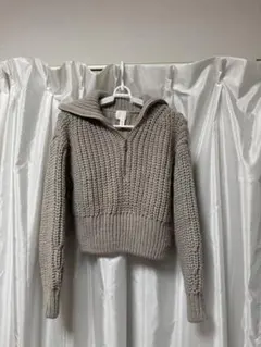 【h&m】 hm ハーフジップニット xsサイズ
