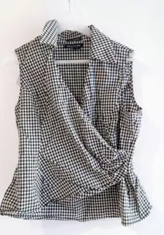 最終価格⭐︎MADISONBLUE ボウタイノースリーブブラウス ギンガム 