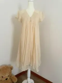 シルク　ワンピース⭐︎ライトベージュ