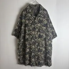 PS Paul Smith 半袖シャツ 現行タグ 完売品 リーフ柄 ブラック L 