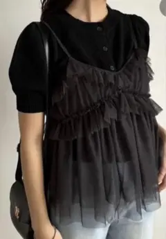 ワンアフターアナザーナイスクラップ　チュールビスチェSETカーディガン