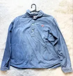 ✨美品✨danton ダントン　バンドカラーシャツ　インディゴブルー　サイズ36