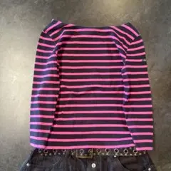 y2k 00s Le Minor 短丈 boarder long tee Mのサムネイル