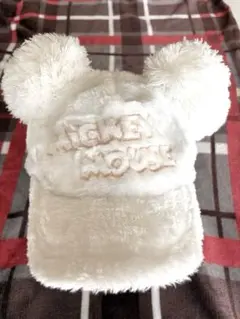 ミッキーマウス フリースキャップ ポンポン付き