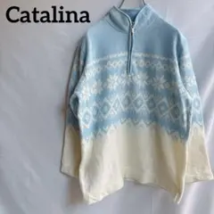 【希少】Catalina ノルディック柄 ハーフジップ フリース プルオーバー