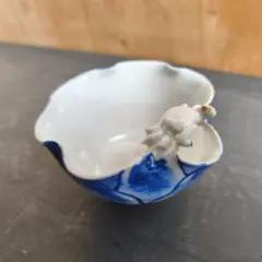 【珍品】湯冷まし 煎茶道具 蟹 染付