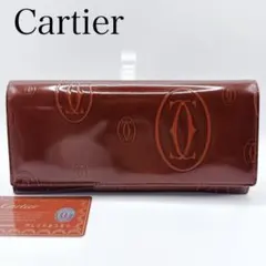 Cartier 赤いレザー長財布 エンボス加工 - メルカリ