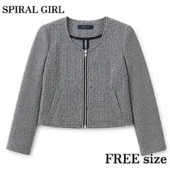 SPIRALGIRL ノーカラージャケット 千鳥格子のサムネイル