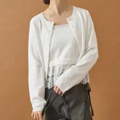 完売品【mystic】ブークレ袖レースカーデセット