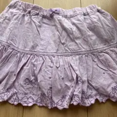薄紫 フリルスカートキュロット130