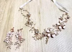 ヘアアクセサリ　イヤリング 2点セット　ウェディング ヘッドドレス　別売り可