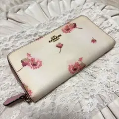 COACH 花柄 長財布 ラウンドファスナー