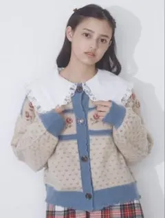 merry jenny メリージェニー ニットカーディガン ブルー