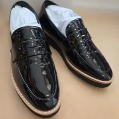 GREEN LABAL RELAXING ブラックローファー 光沢 合成皮革 - メルカリ