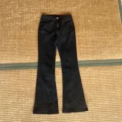 フレアパンツ ブラック デニム SHEIN